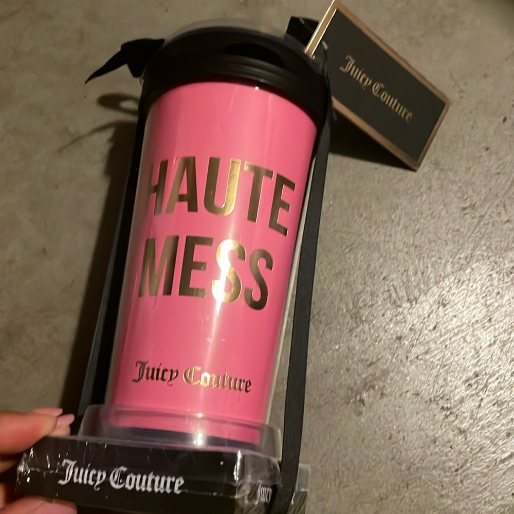 Juicy Couture NWT Haute Mess tumbler and bonus note pad they might be post its!